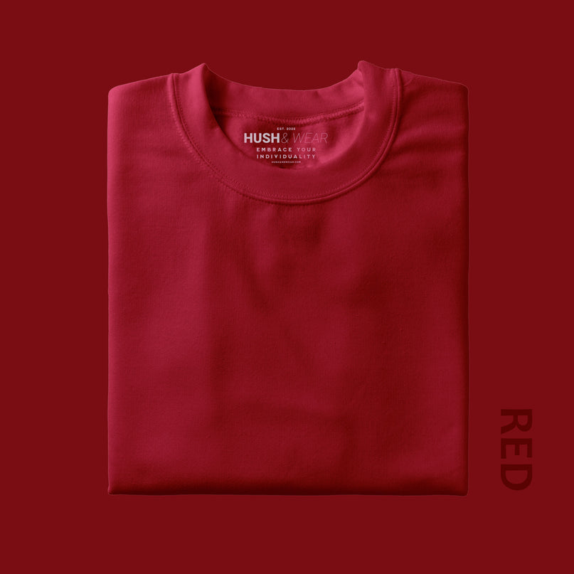 Men's Regular Solid T-Shirt - Red