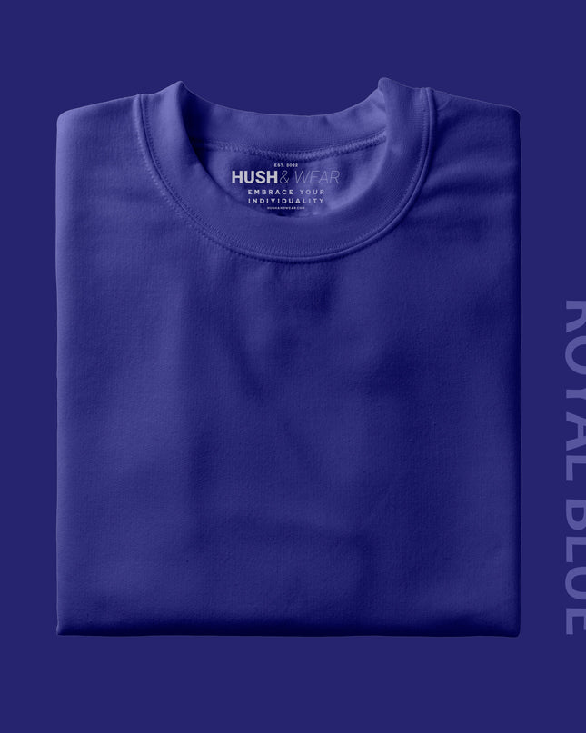 Men's Regular Solid T-Shirt - Royal Blue