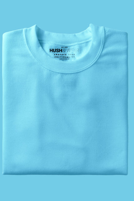 Unisex Regular Solid T-Shirt - Sky Blue