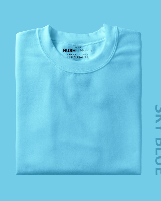 Unisex Regular Solid T-Shirt - Sky Blue