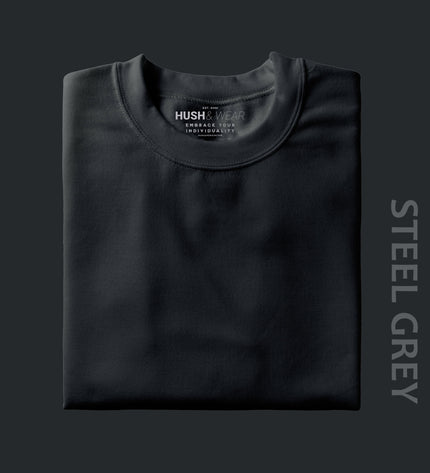 Unisex Regular Solid T-Shirt - Steel Grey