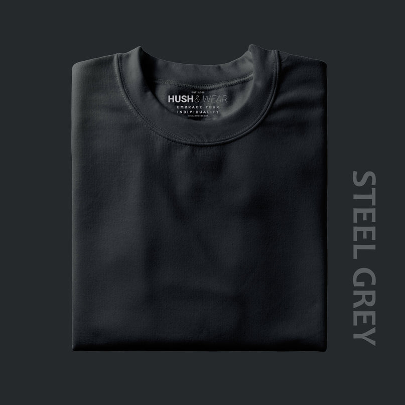 Men's Regular Solid T-Shirt - Steel Grey