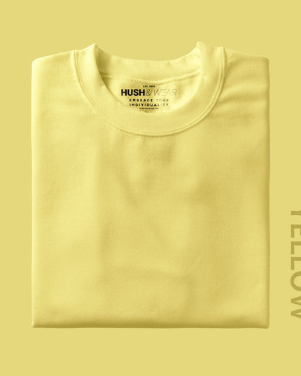 Unisex Regular Solid T-Shirt - Yellow