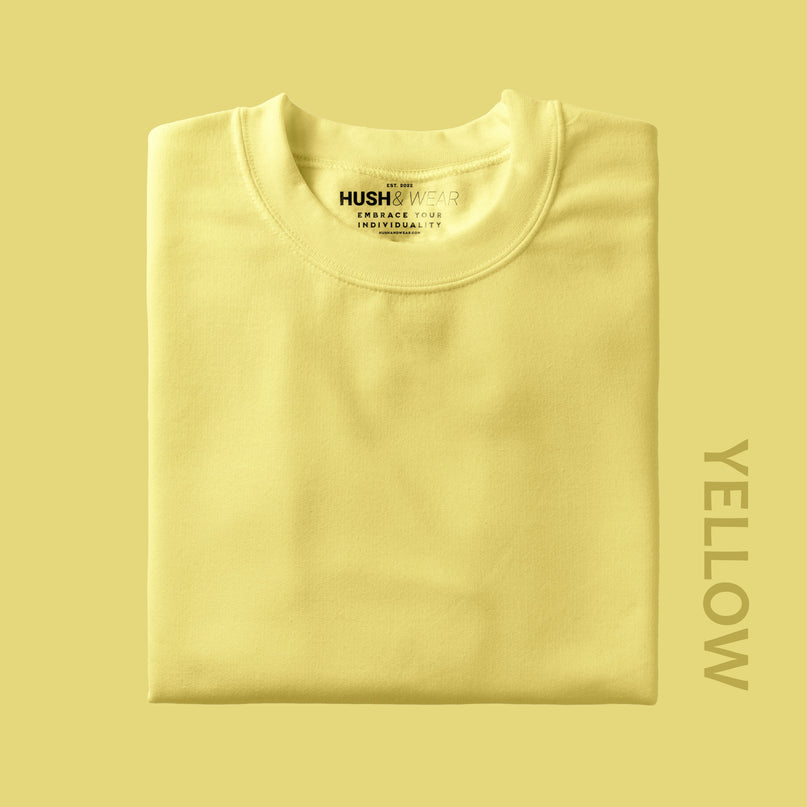 Unisex Regular Solid T-Shirt - Yellow