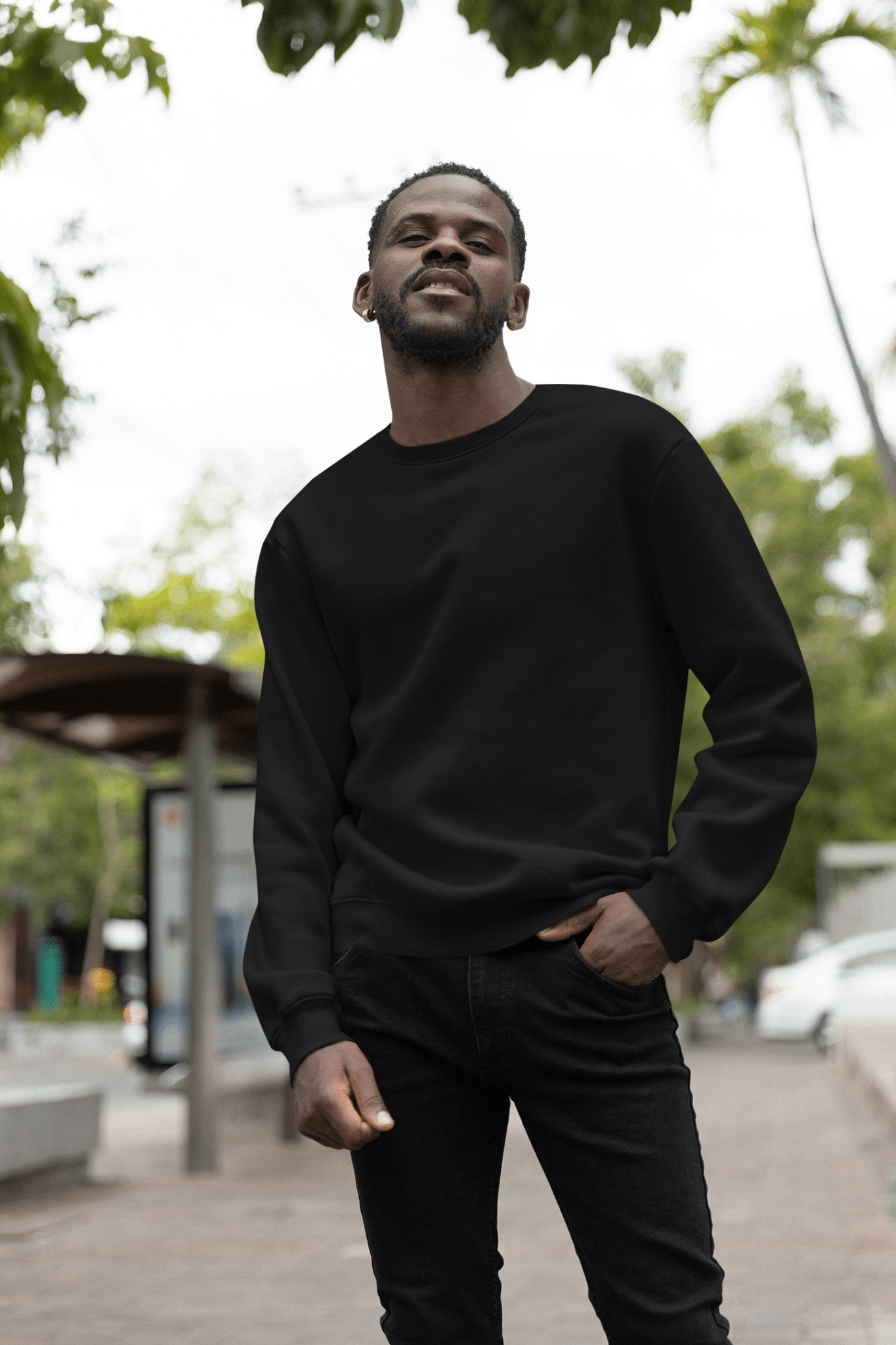 Basic Men's Sweatshirt - Black