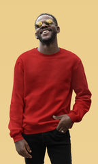 Basic Men's Sweatshirt - Red
