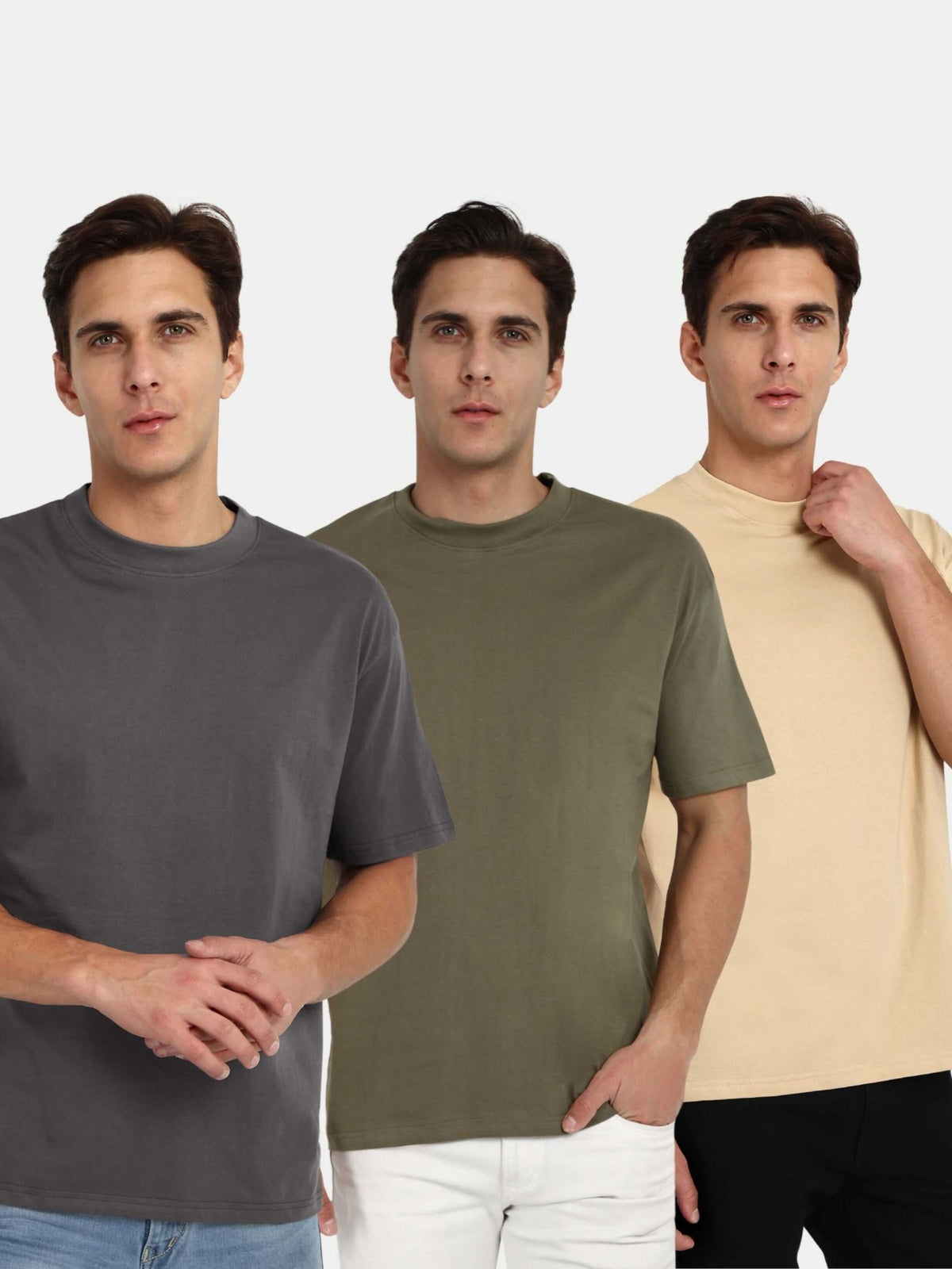 Basic Relaxed T-Shirt Set of 3: BGOLGMTG