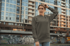 Basic Women's Sweatshirt - Olive Green