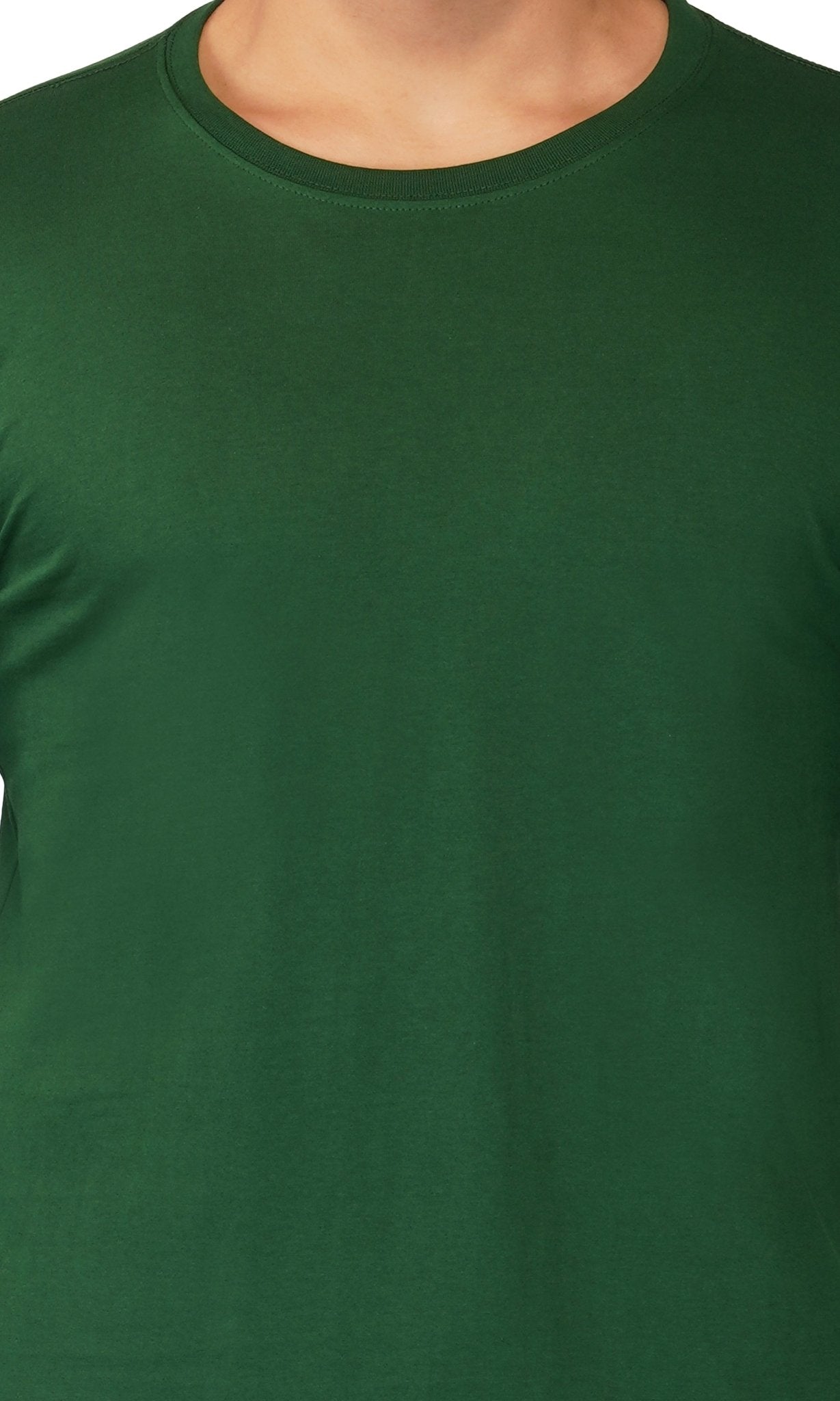 Men's Regular Plain Full T-Shirt - Bottle Green
