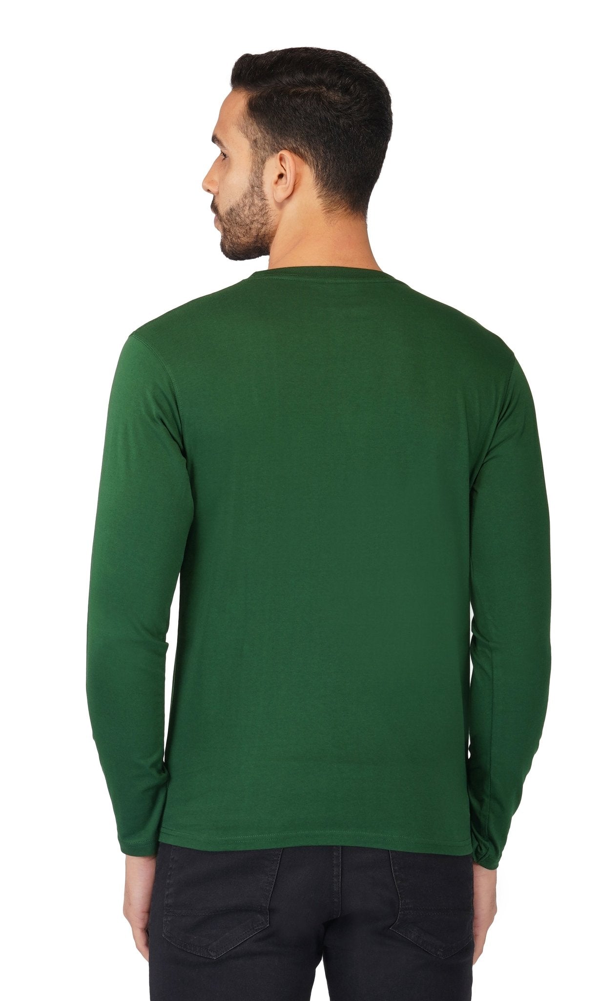 Men's Regular Plain Full T-Shirt - Bottle Green