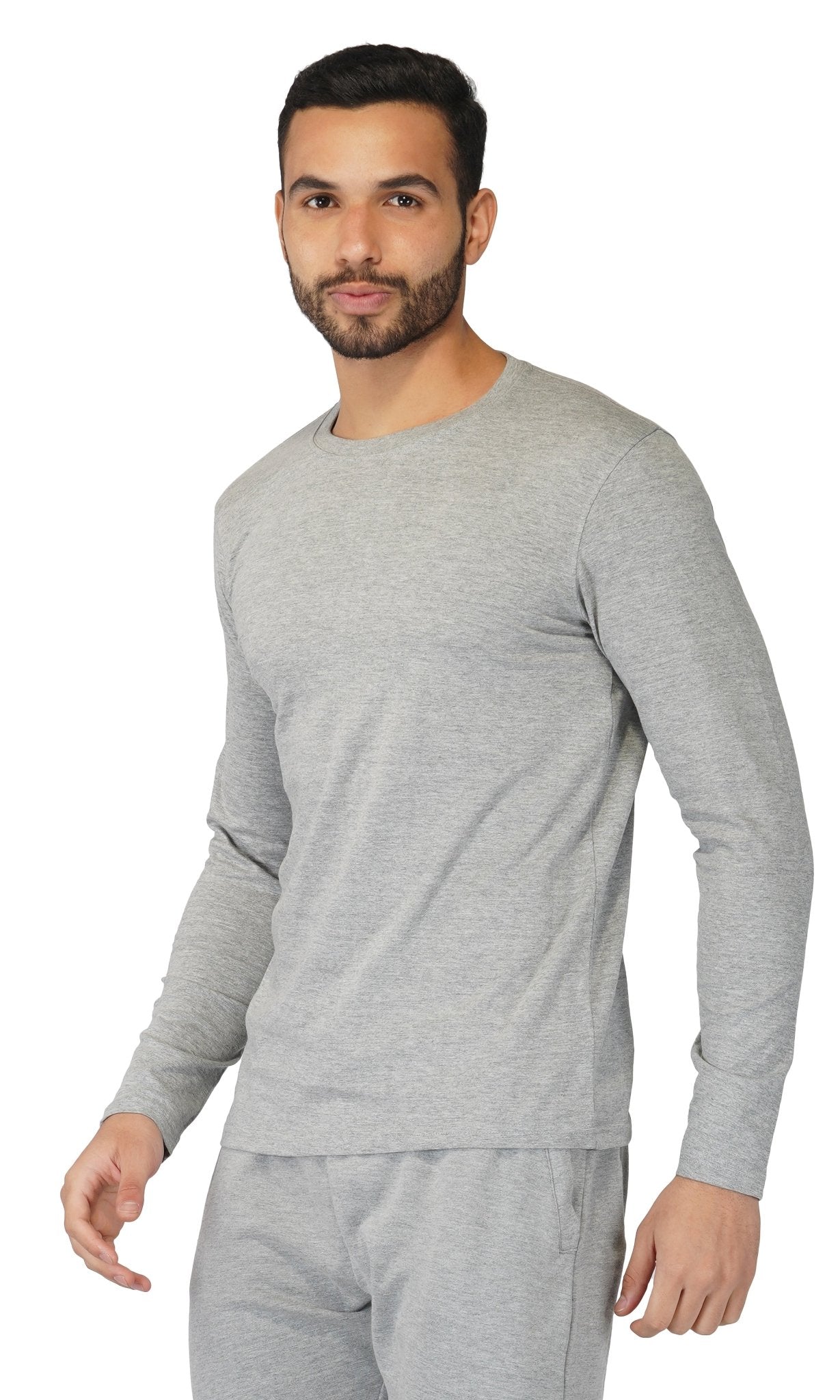 Men's Regular Plain Full T-Shirt - Grey