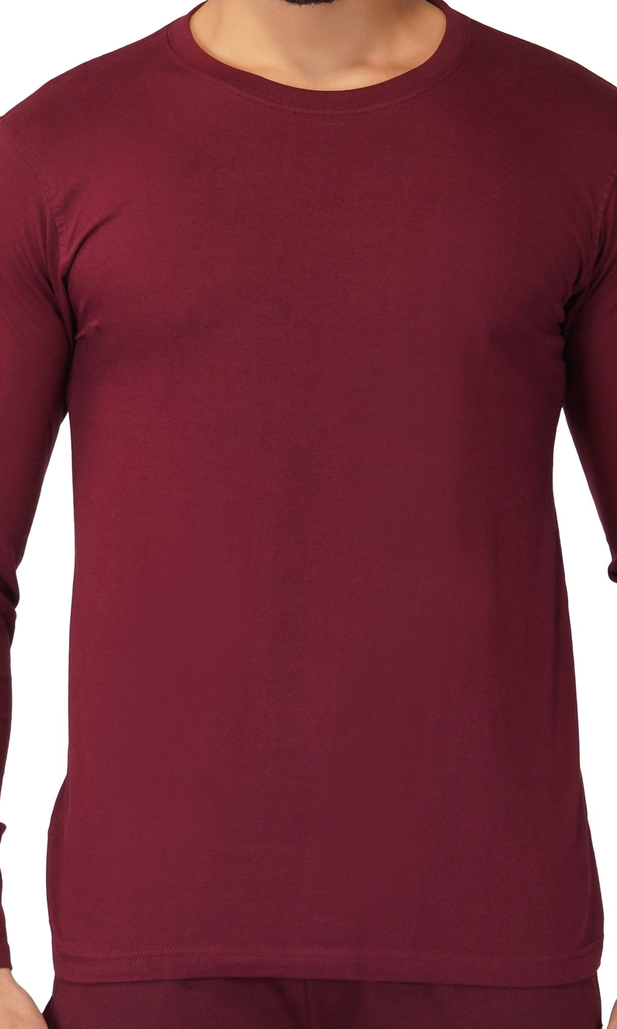 Men's Regular Plain Full T-Shirt - Maroon