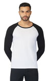 Men's Regular Plain Raglan T-Shirt- Black