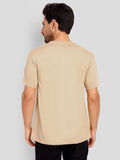 Men's Regular Solid T-Shirt - Beige