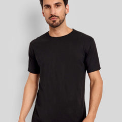 Men's Regular Solid T-Shirt - Black