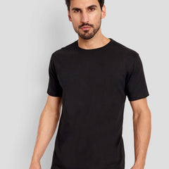 Men's Regular Solid T-Shirt - Black