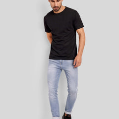 Men's Regular Solid T-Shirt - Black
