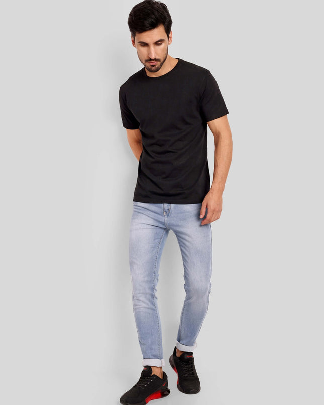 Men's Regular Solid T-Shirt - Black
