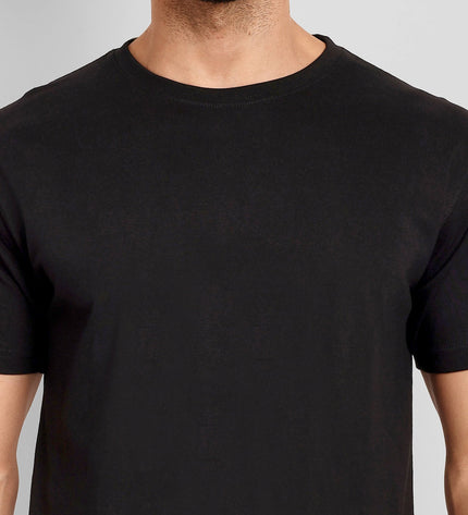 Unisex Regular Solid T-Shirt - Black