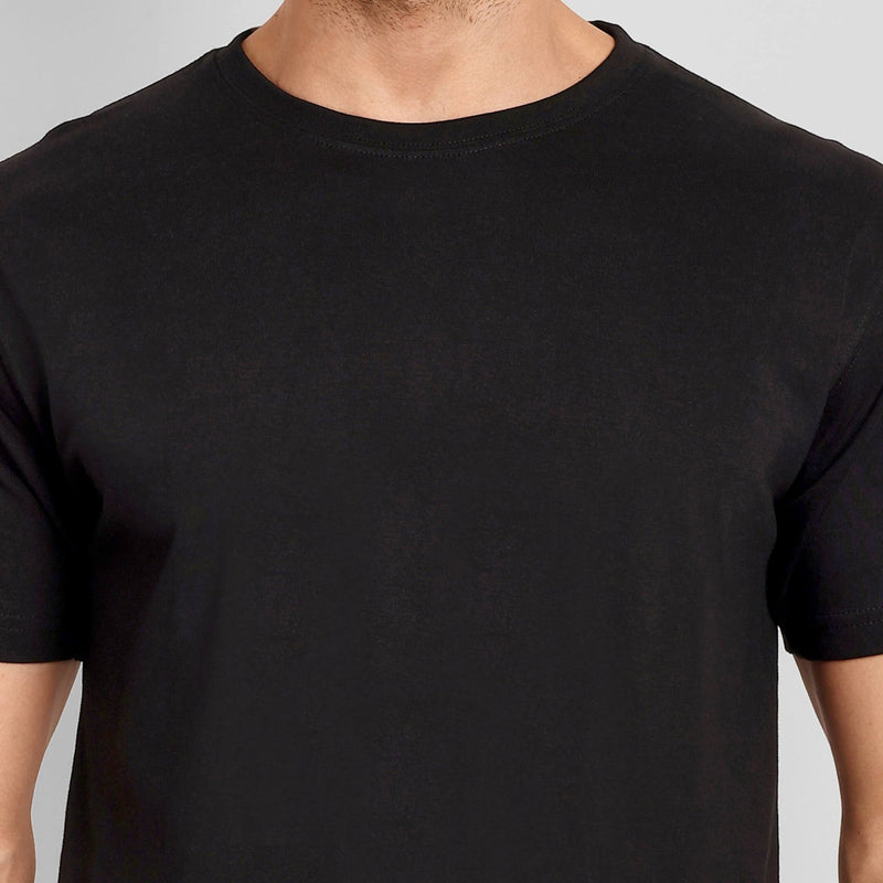 Men's Regular Solid T-Shirt - Black