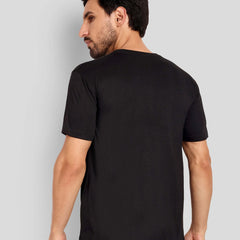 Men's Regular Solid T-Shirt - Black