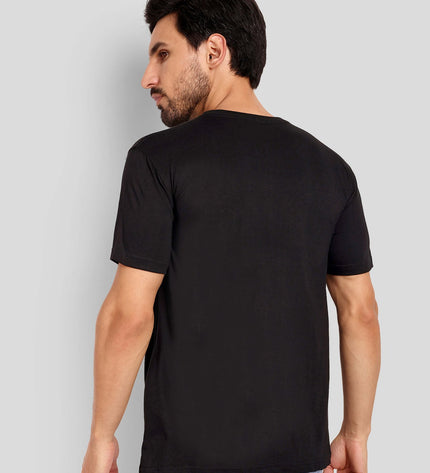 Unisex Regular Solid T-Shirt - Black