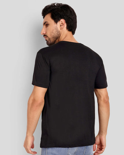Men's Regular Solid T-Shirt - Black