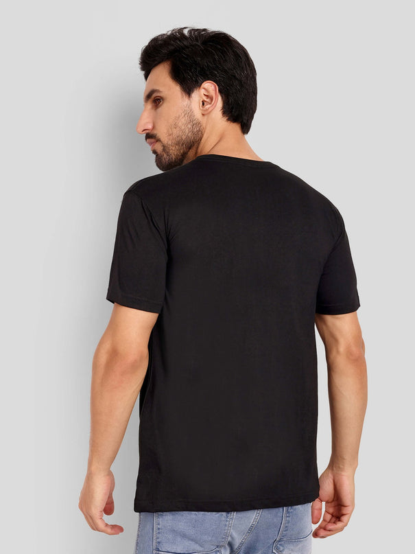 Men's Regular Solid T-Shirt - Black