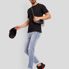 Men's Regular Solid T-Shirt - Black