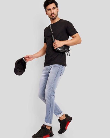 Men's Regular Solid T-Shirt - Black