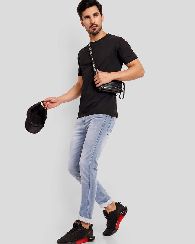 Men's Regular Solid T-Shirt - Black
