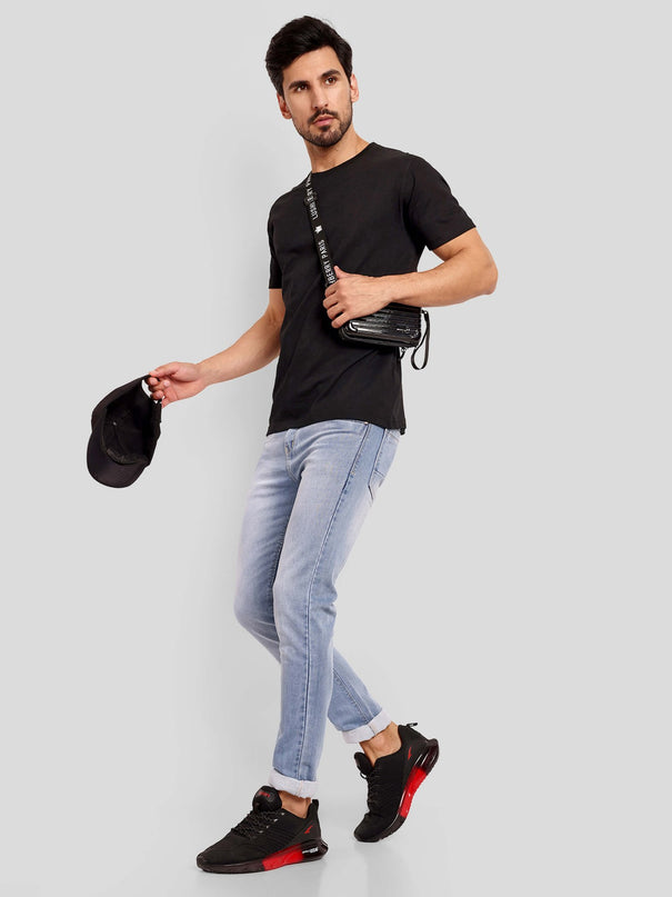 Men's Regular Solid T-Shirt - Black