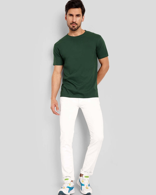 Men's Regular Solid T-Shirt - Bottle Green