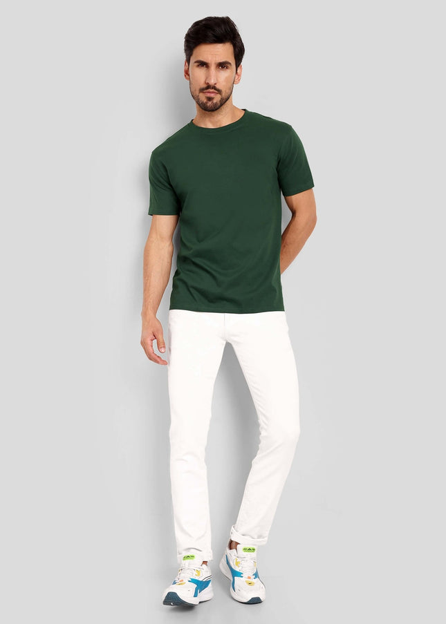 Men's Regular Solid T-Shirt - Bottle Green