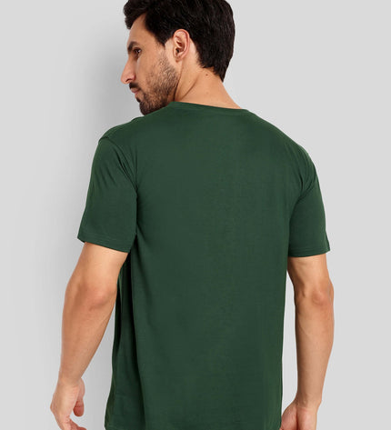 Unisex Regular Solid T-Shirt - Bottle Green