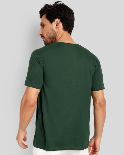 Men's Regular Solid T-Shirt - Bottle Green