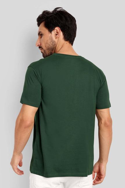 Men's Regular Solid T-Shirt - Bottle Green