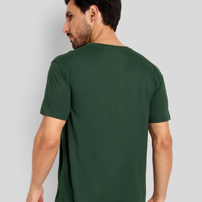 Men's Regular Solid T-Shirt - Bottle Green