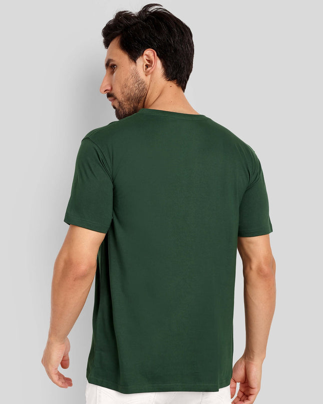 Men's Regular Solid T-Shirt - Bottle Green