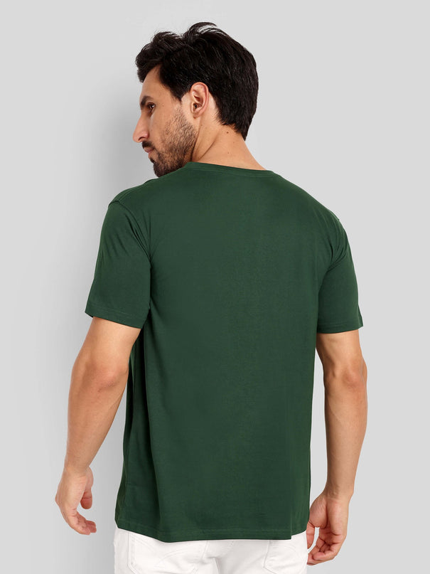 Men's Regular Solid T-Shirt - Bottle Green