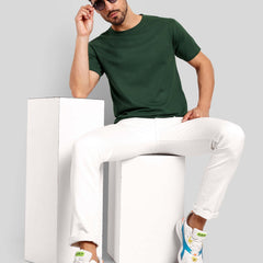 Men's Regular Solid T-Shirt - Bottle Green