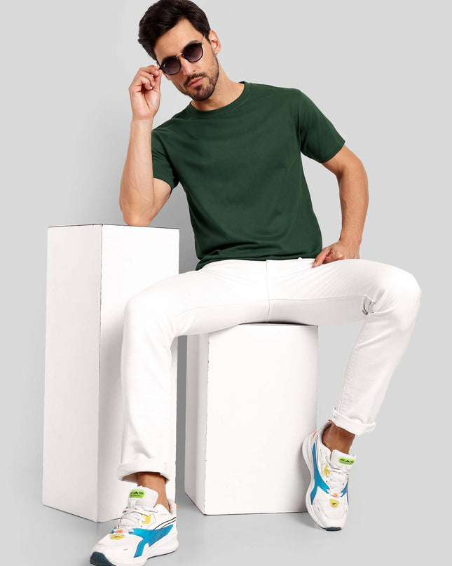 Men's Regular Solid T-Shirt - Bottle Green