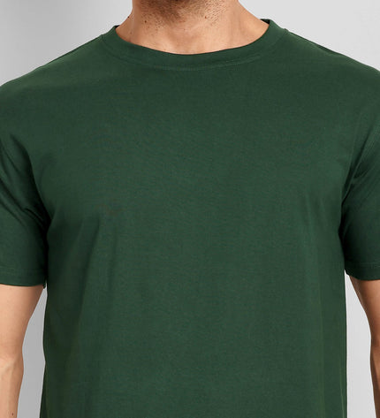 Unisex Regular Solid T-Shirt - Bottle Green