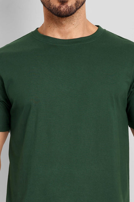 Men's Regular Solid T-Shirt - Bottle Green