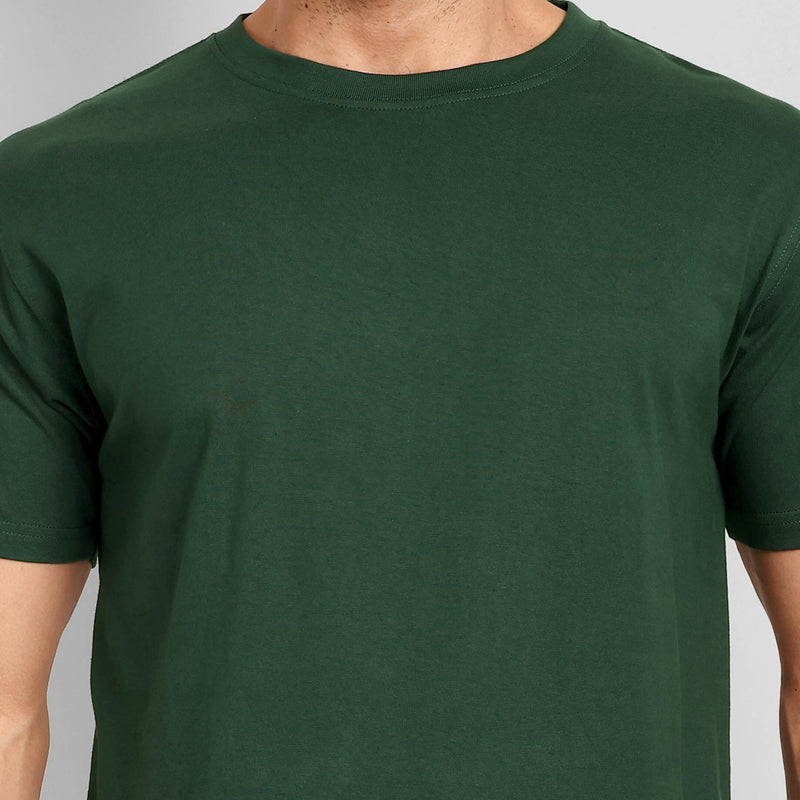 Men's Regular Solid T-Shirt - Bottle Green