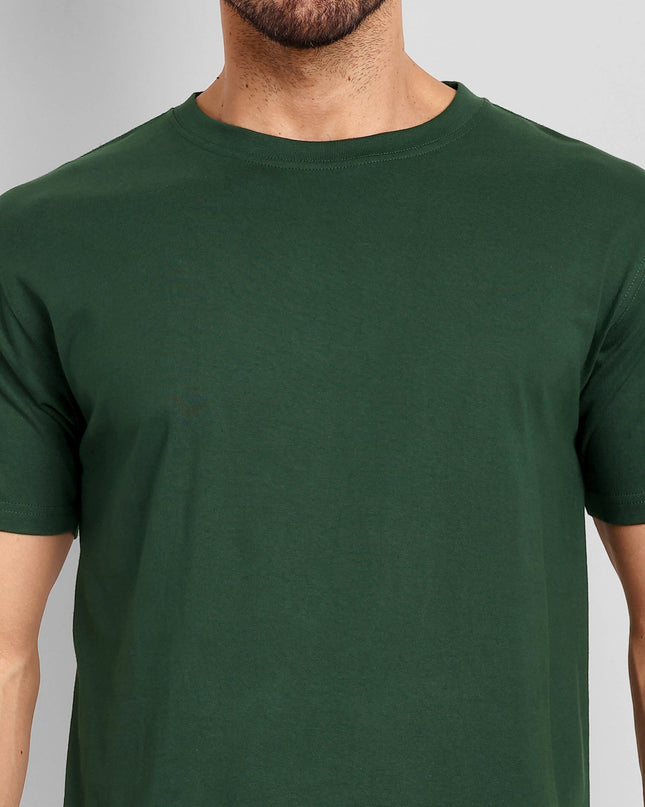 Men's Regular Solid T-Shirt - Bottle Green