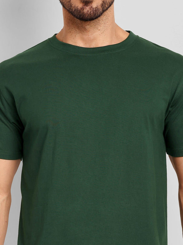 Men's Regular Solid T-Shirt - Bottle Green