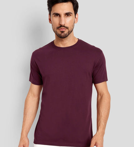 Unisex Regular Solid T-Shirt - Brick Red