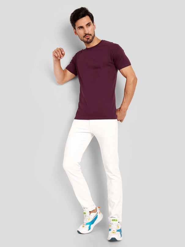 Men's Regular Solid T-Shirt - Brick Red