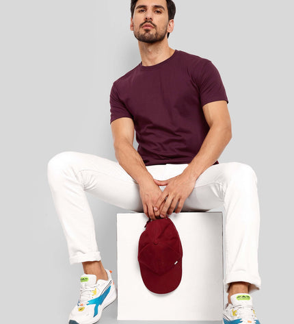 Unisex Regular Solid T-Shirt - Brick Red
